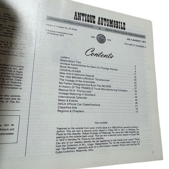 Antique Automobile 1973 Magazine July-August Volume 37 Issue 4 - Picture 5 of 5